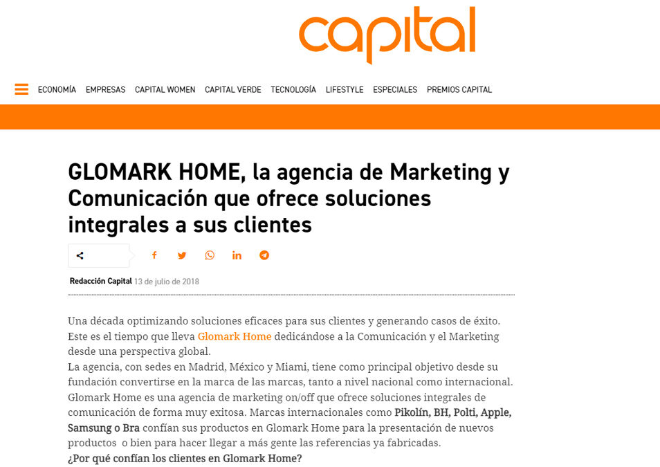 GLOMARK HOME, la agencia de Marketing y Comunicación que ofrece soluciones integrales a sus clientes